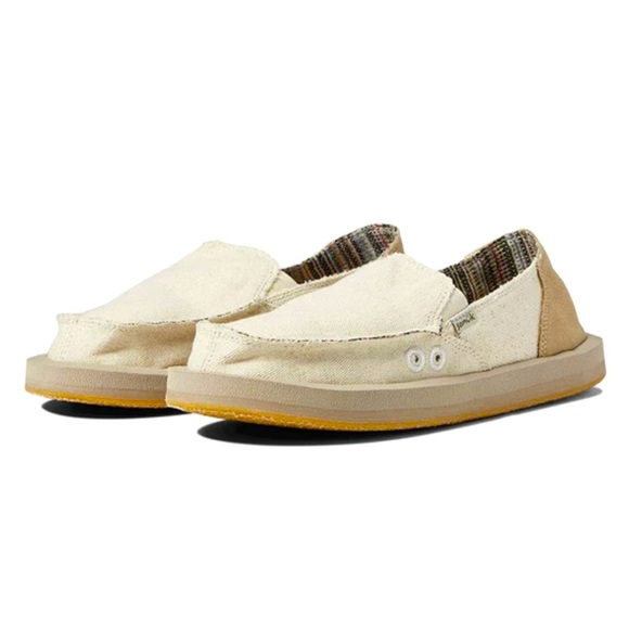 NWT Sanuk DONNA St Natural Casual Sidewalk Surfers Loafers Women’s 8 Natural - Picture 1 of 11